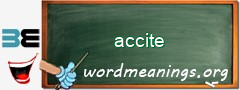 WordMeaning blackboard for accite